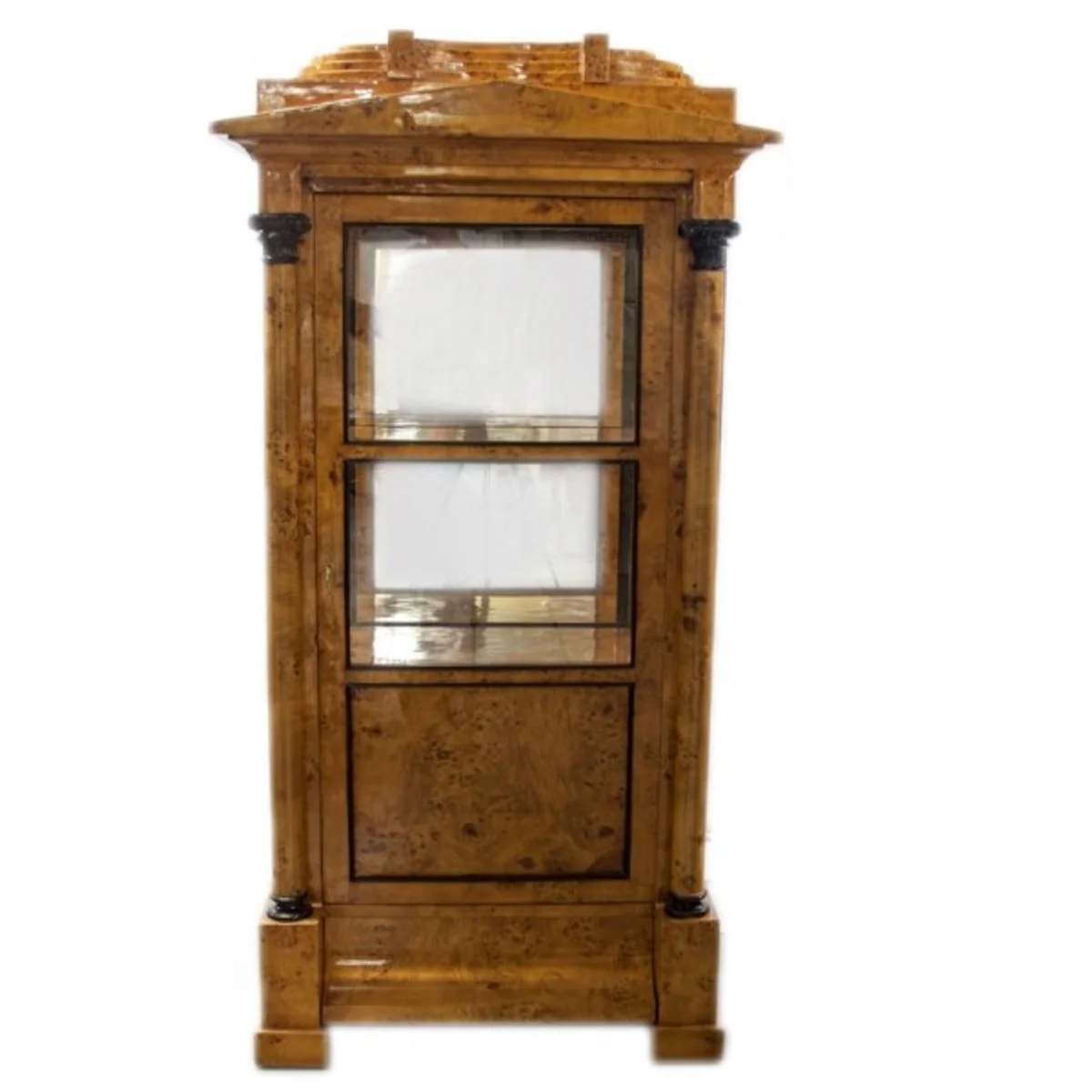 Biedermeier display cabinet in walnut - display cabinet - living room cabinet - Art Deco Baroque