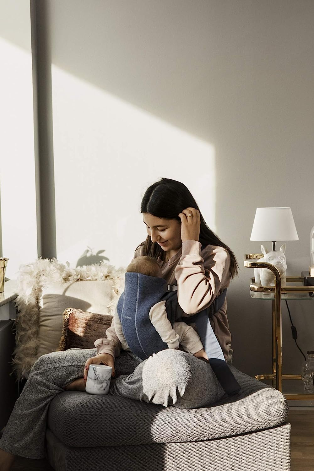 Babytrage Mini, 3D-Netz, Anthrazit/Leopard