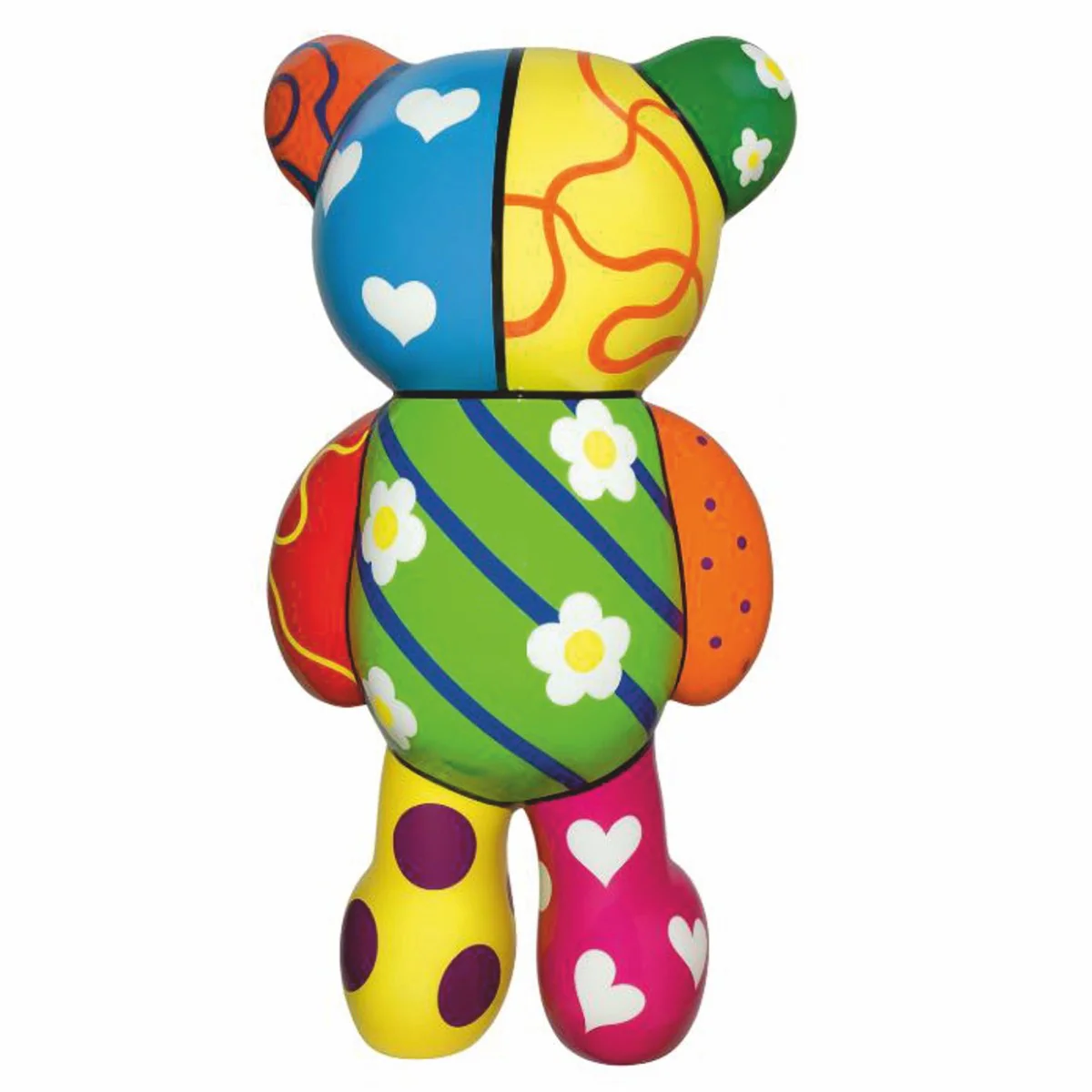 Deko Figur Teddybär Bunt H. 46 cm - Deko Figuren