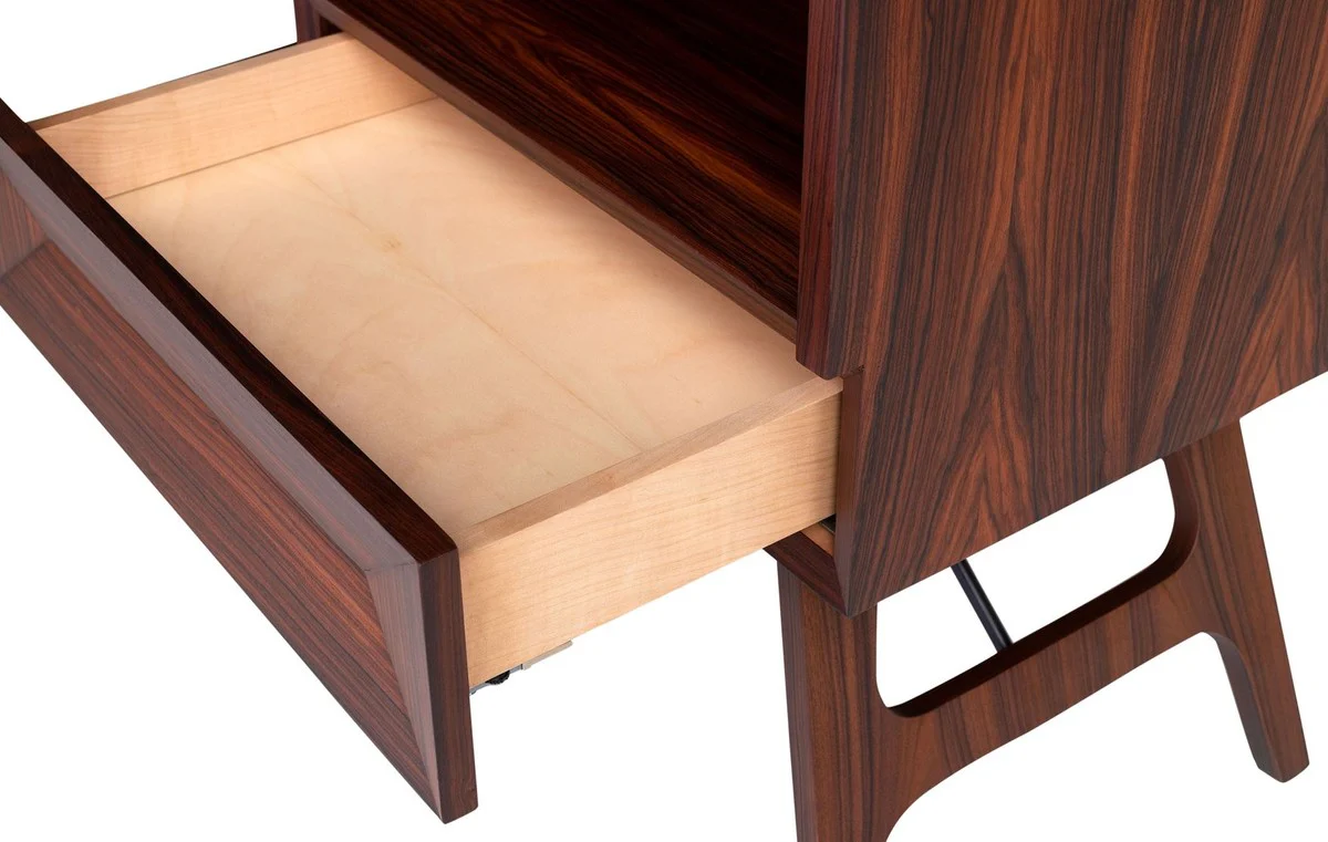 Luxury rosewood bedside table with drawer brown 50 x 40 x H. 70 cm - Bedroom furniture