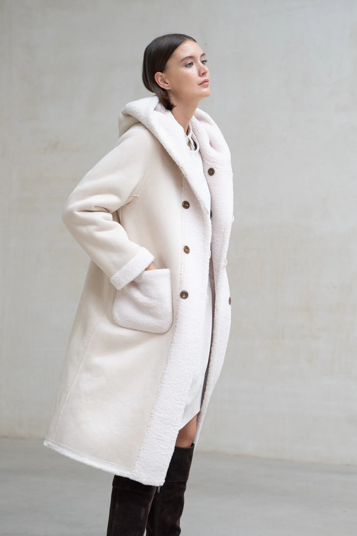 Rivera-Spain Briona Wendemantel in Ecru