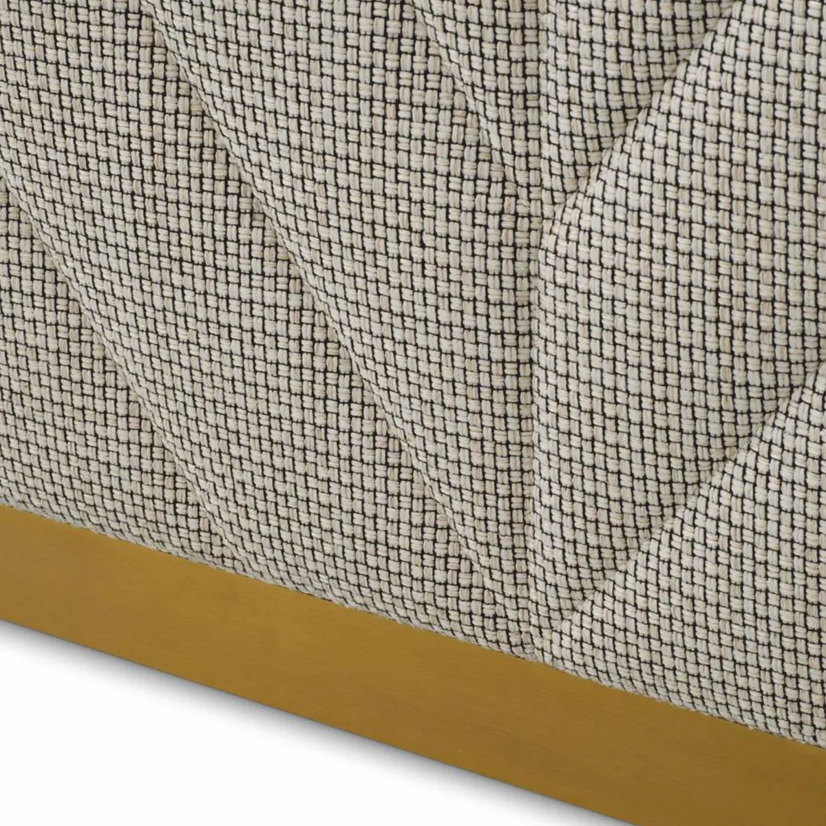 Luxury bar counter with glass top cream white / black / brass 140 cm - bar furniture