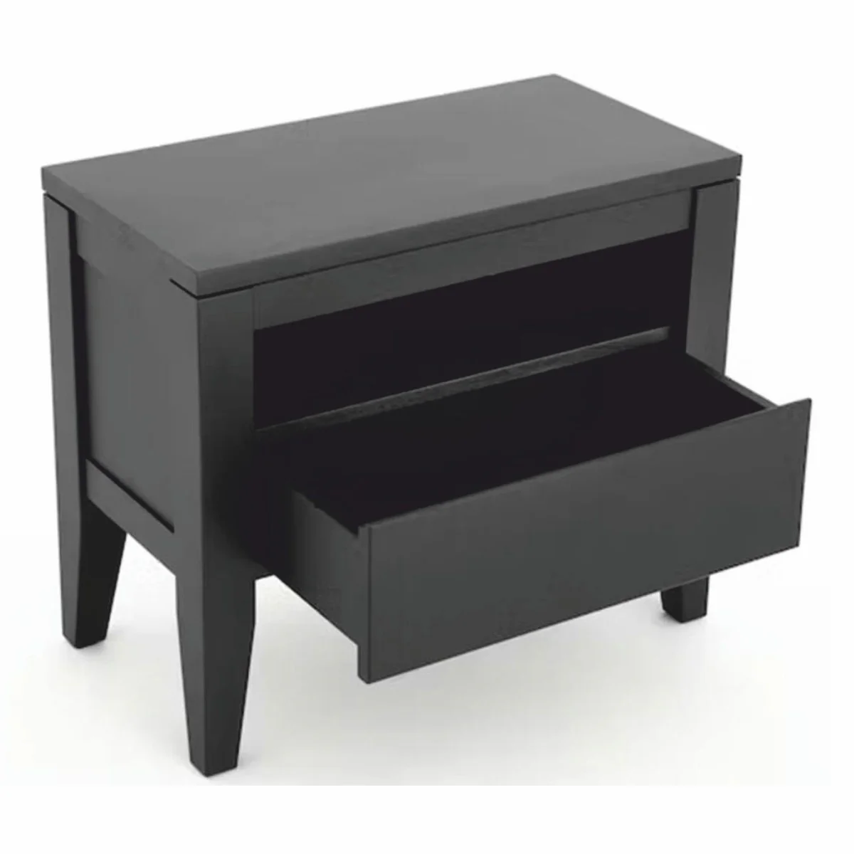Country style bedside table with drawer black 70 cm - bedroom furniture