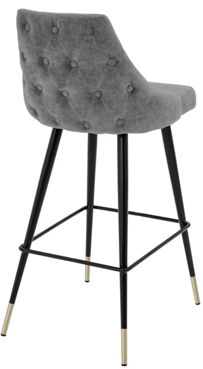 Luxury bar chair gray / black 47 x 52 x H. 101 cm - luxury bar furniture
