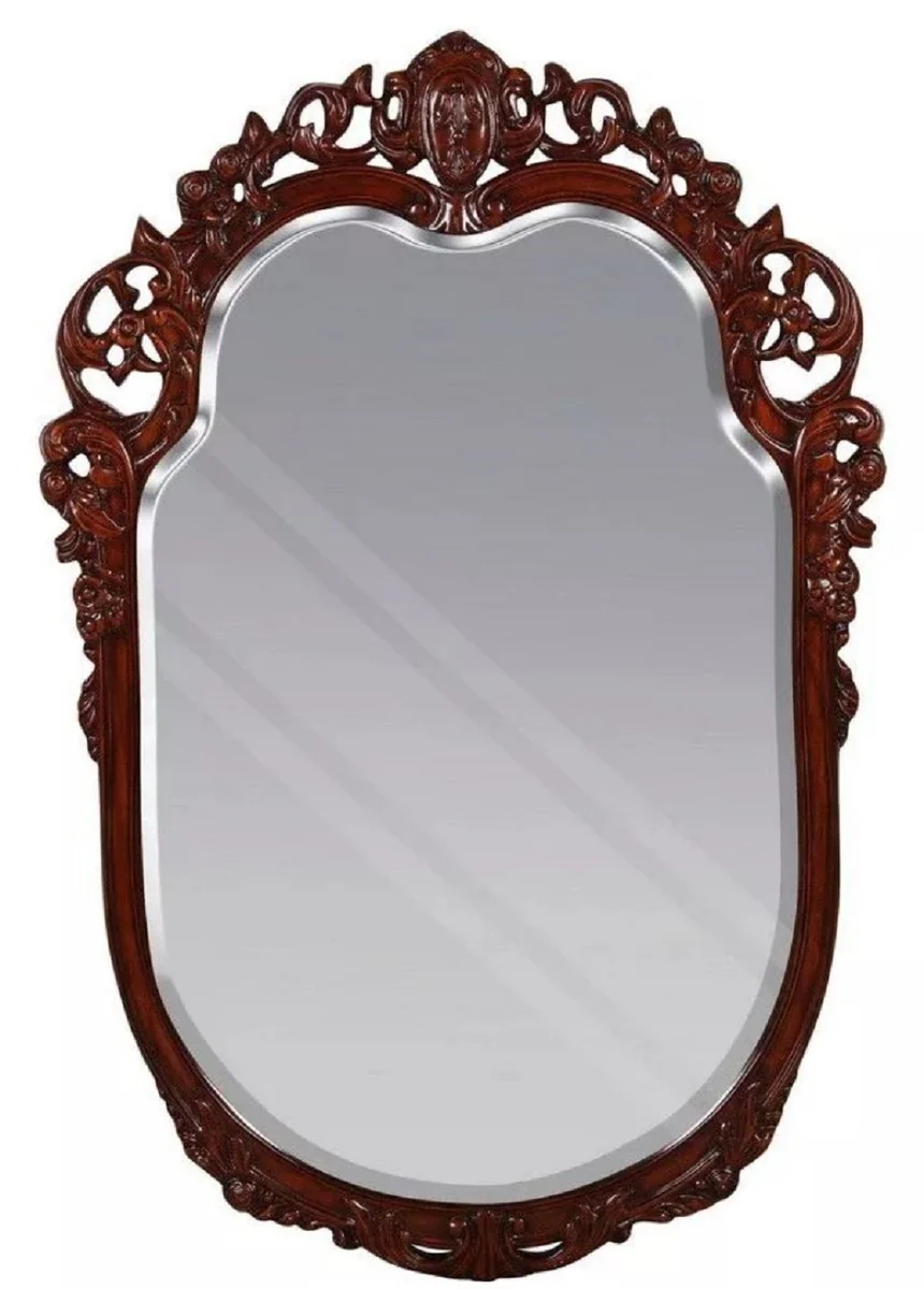 Luxury baroque mirror brown - magnificent wall mirror in baroque style - antique style wardrobe mirror - living room mirror - baroque decorative accessories - noble & magnificent