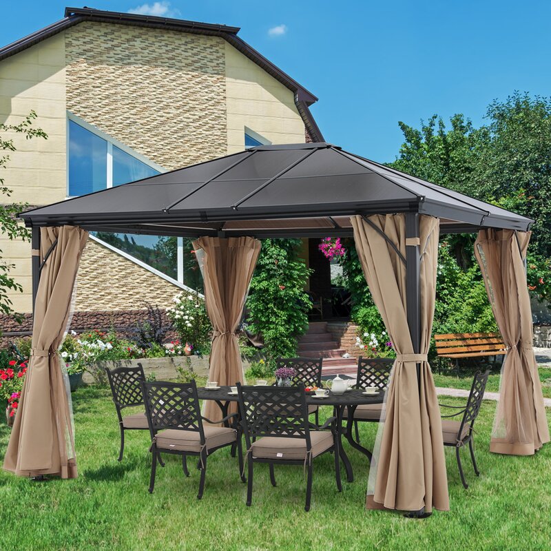 10 Ft. W x 12 Ft. D Aluminium Patio Gazebo