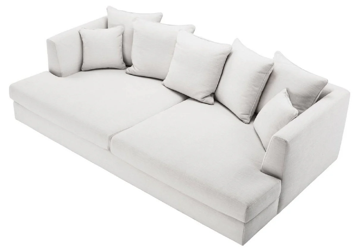 Luxury living room sofa white / black 265 x 151 x H. 90 cm - Couch with 7 cushions - Luxury living room furniture