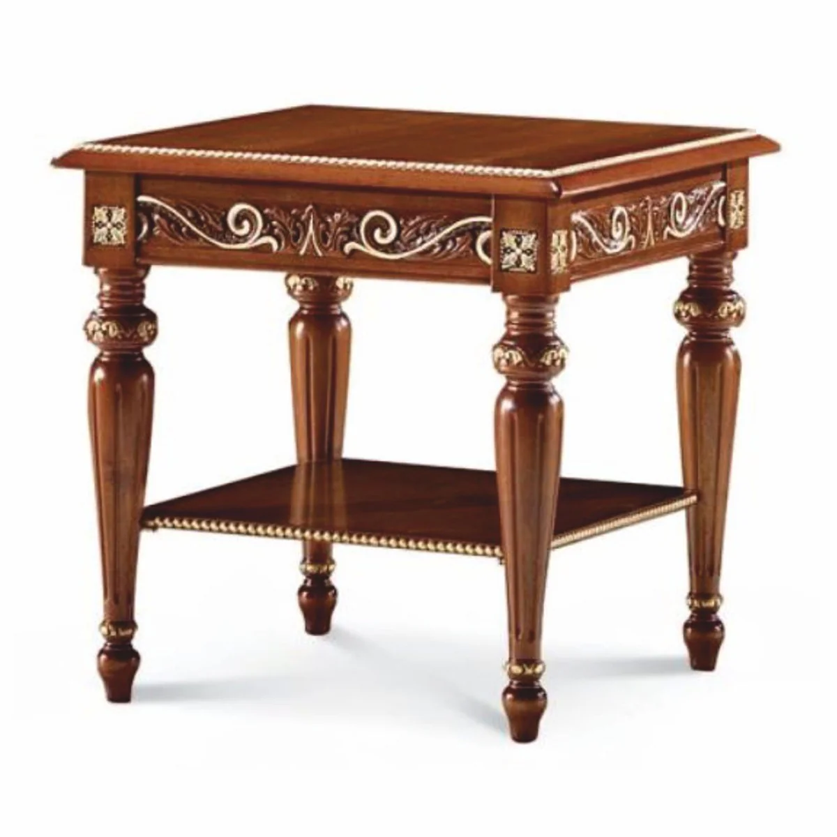 Luxury Baroque side table dark brown / gold H. 60 cm - Baroque furniture - Made in Italy