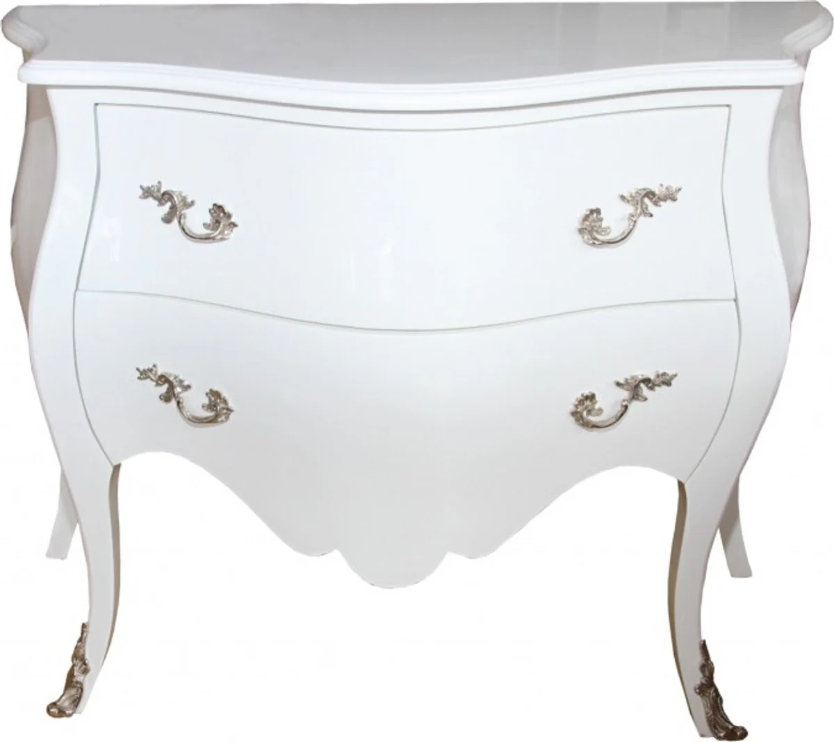 Baroque chest of drawers 100 cm white high gloss - furniture
