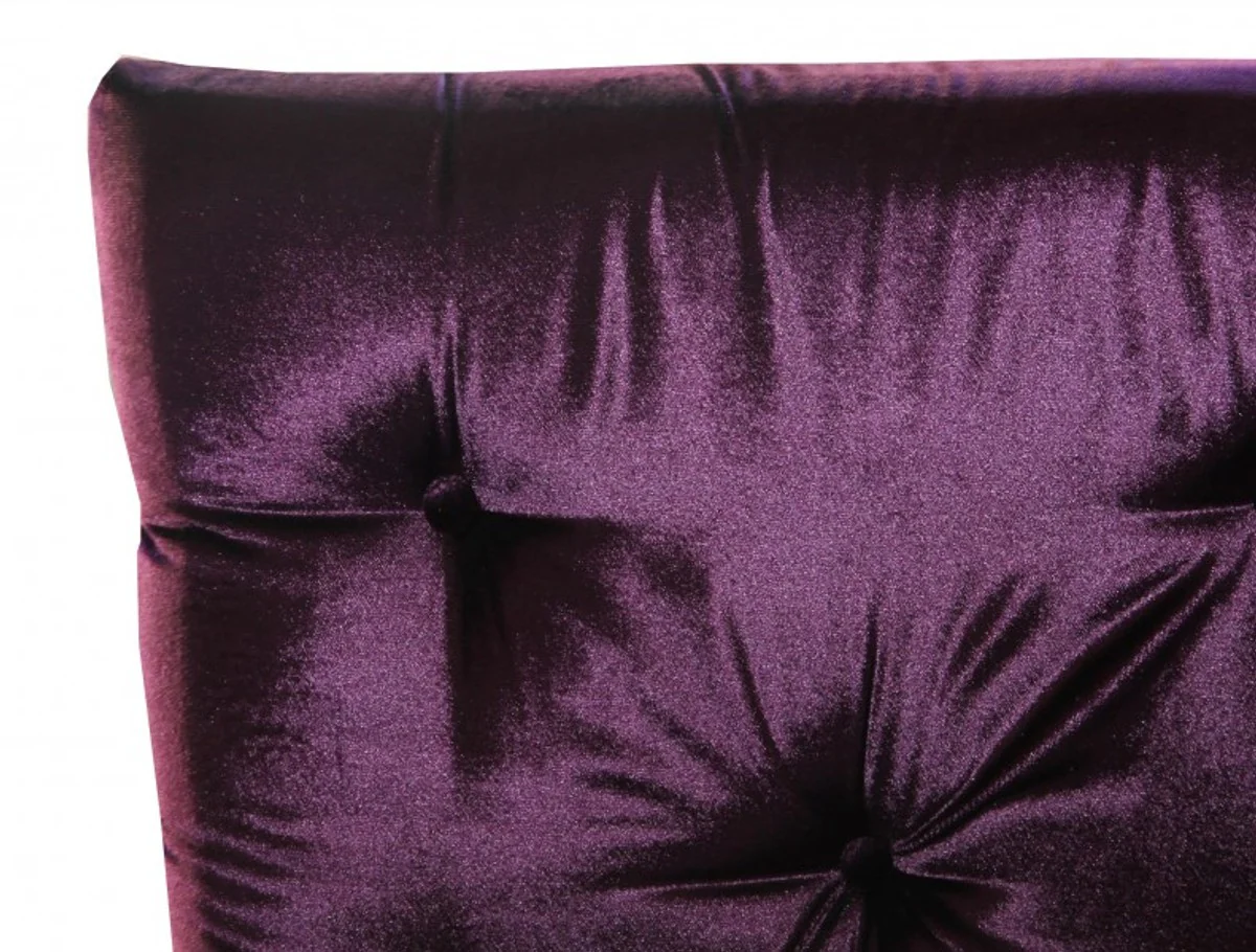 Baroque dining room chair purple / silver - designer chair - luxury quality high-back high-back chair