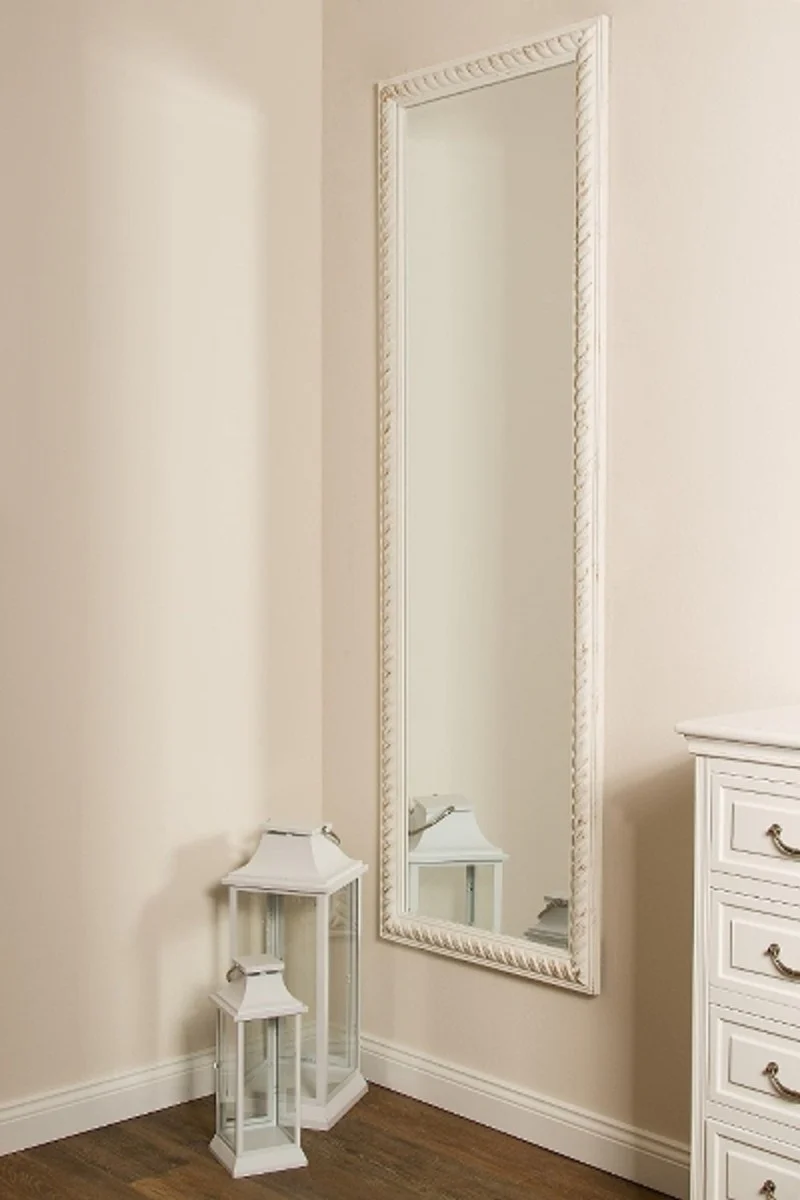 Baroque wall mirror antique white / gold 62 x H. 187 cm - Baroque mirror