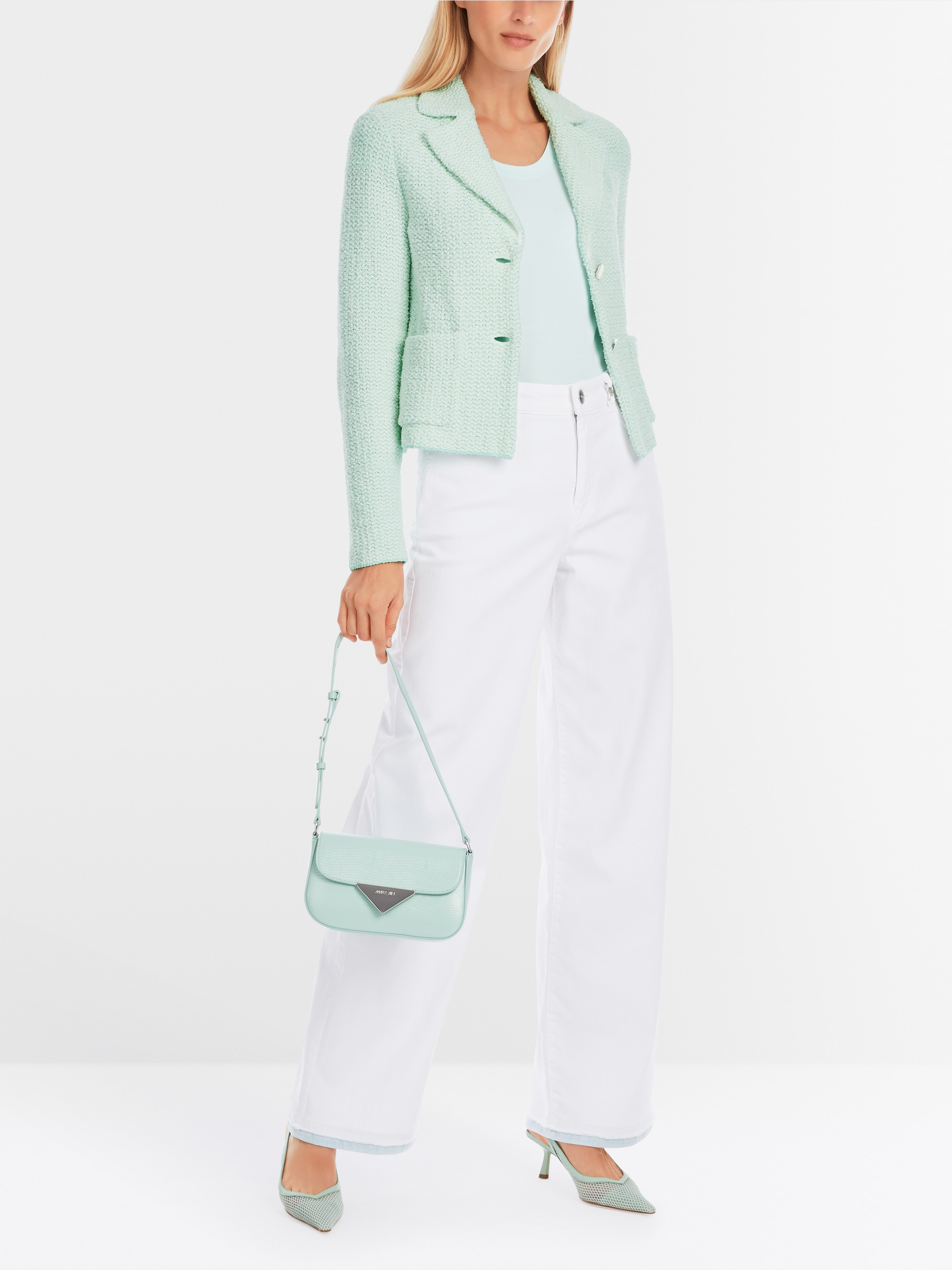 Slim-Fit-Blazer von Marc-Cain, gestrickt in Deutschland