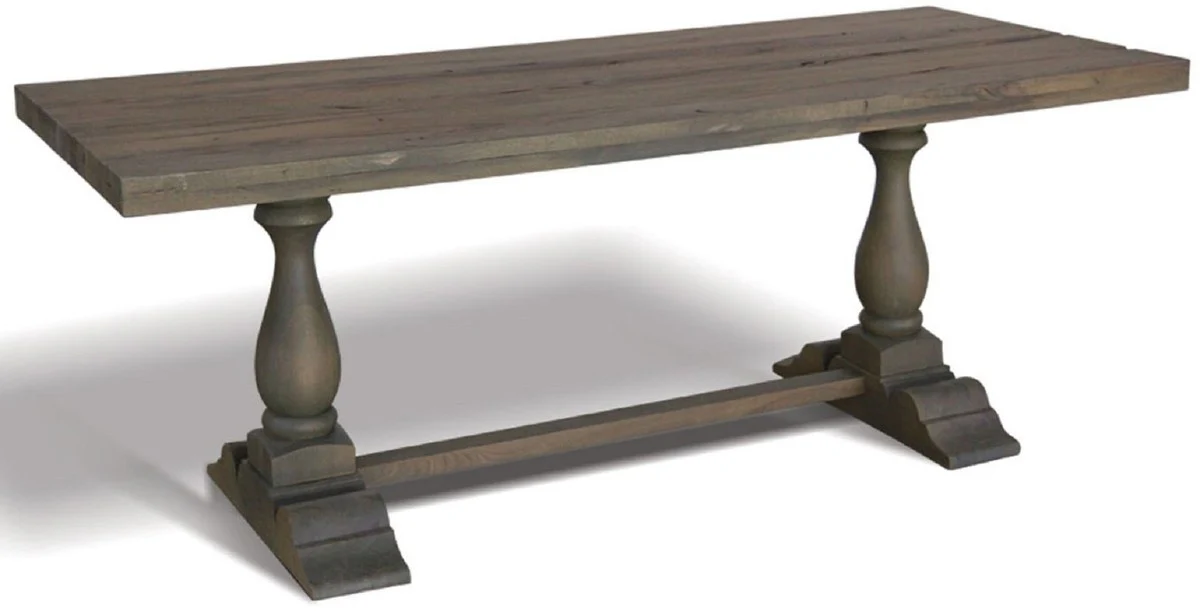 Country Style Dining Table Gray - Various Sizes - Rustic Solid Wood Kitchen Table - Rustic Solid Wood Dining Room Furniture - Country Style Dining Room Furniture