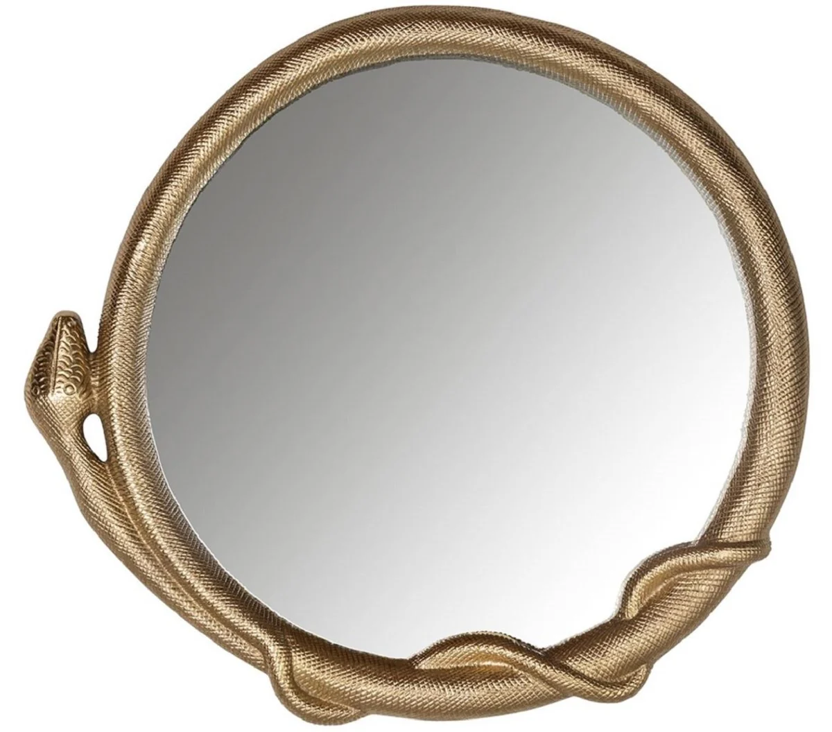 Designer mirror snake gold 80 x 6 x H. 74 cm - aluminum wall mirror - living room mirror - cloakroom mirror - luxury collection