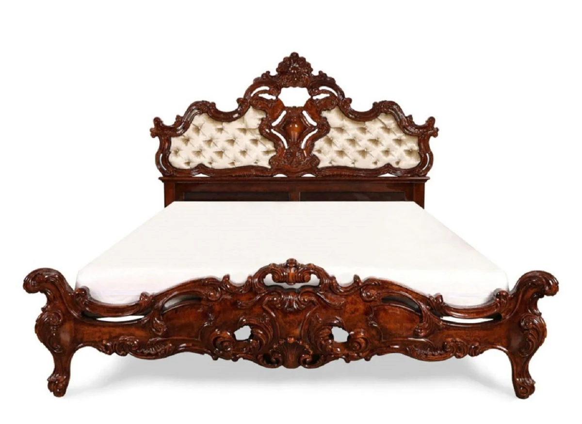 Luxury Baroque Double Bed Brown / Gold - Baroque Bedroom Furniture