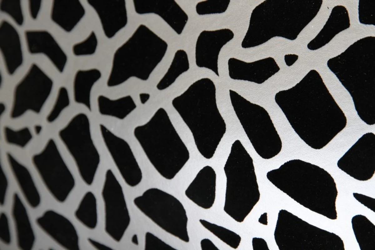 Barock Sessel King Silber Schwarz Muster / Schwarz 85 x 85 x H.120 cm