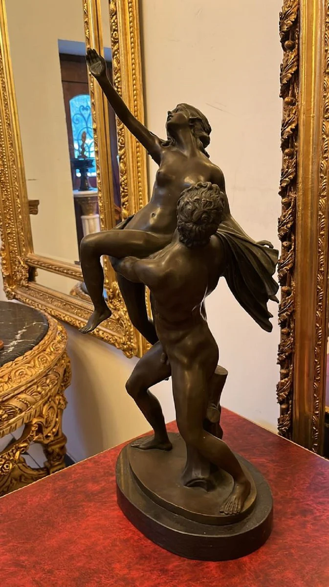 Jugendstil Bronze Deko Skulptur Mann & Frau H. 70 cm