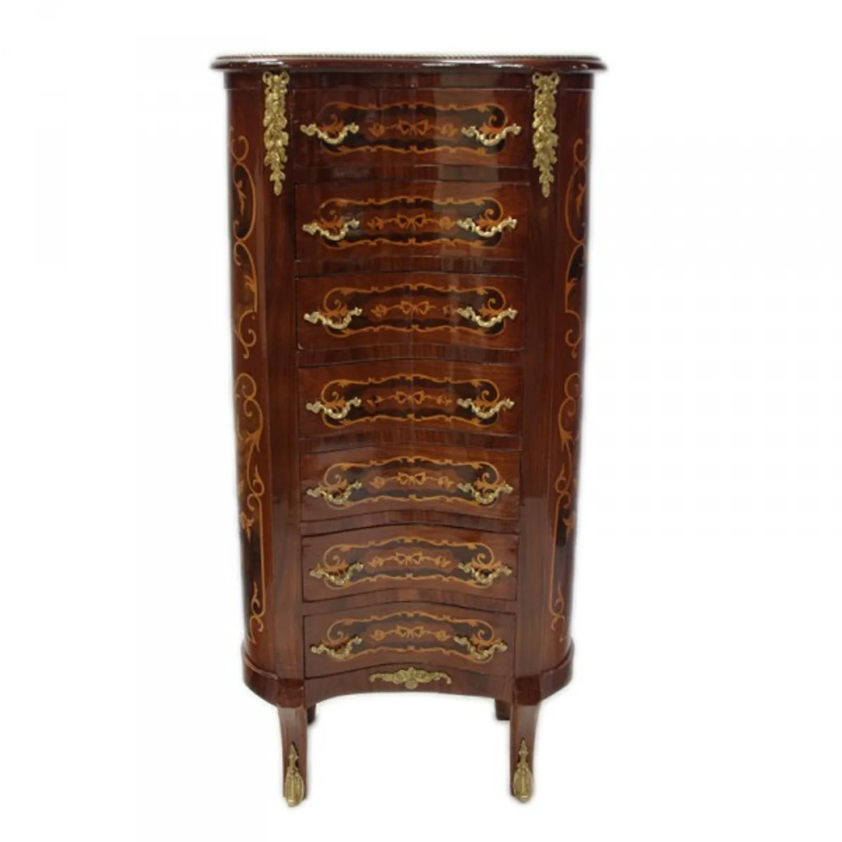Baroque chest of drawers with 7 drawers model - mahogany