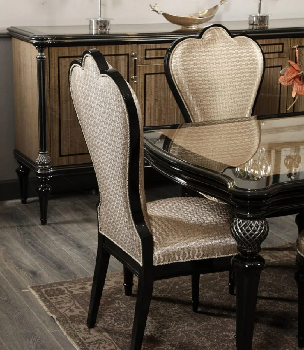 Luxury Baroque Dining Room Chair Gold / Black H. 120 cm - Baroque Dining Room Furniture