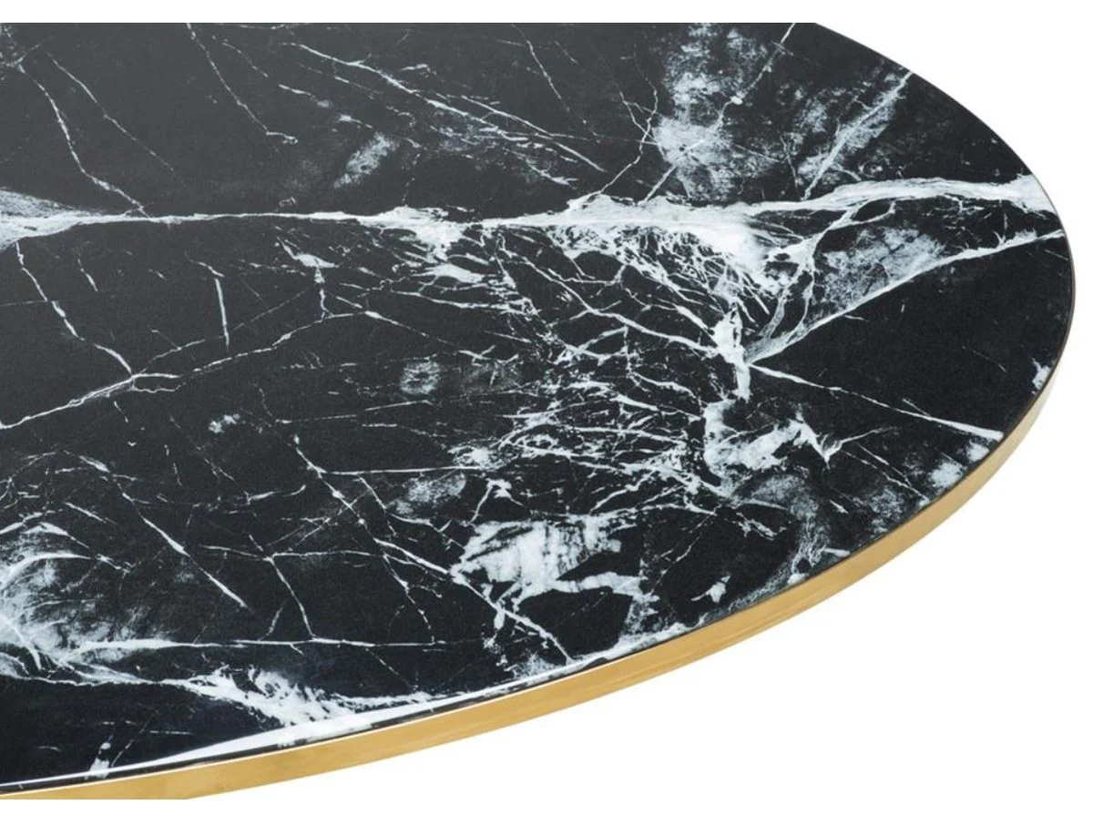 Luxury coffee table oval black / brass 120 x 60 x H. 50.5 cm - luxury living room table