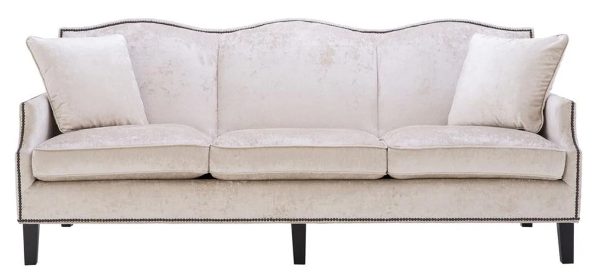 Luxury living room sofa cream / black 220 x 98 x H. 90 cm - Limited Edition