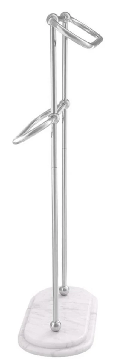 Luxury towel rail silver / white 50 x 22 x H. 91 cm - Luxury bathroom accessories