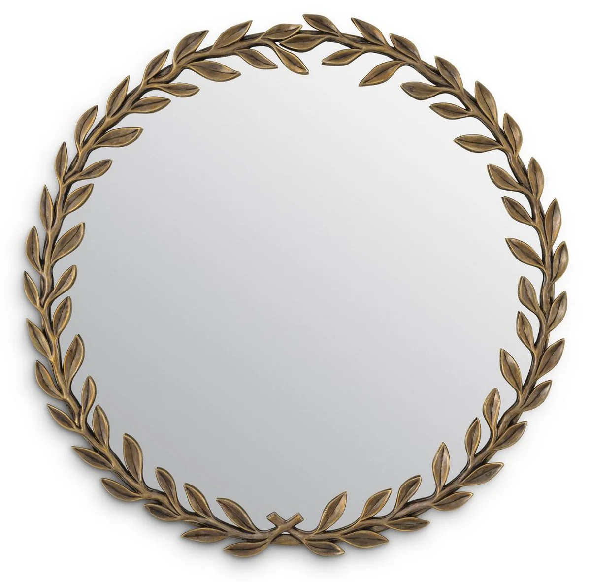 Luxury mirror vintage brass colored Ø 68.5 cm - Round wall mirror - Luxury furniture - Luxury collection