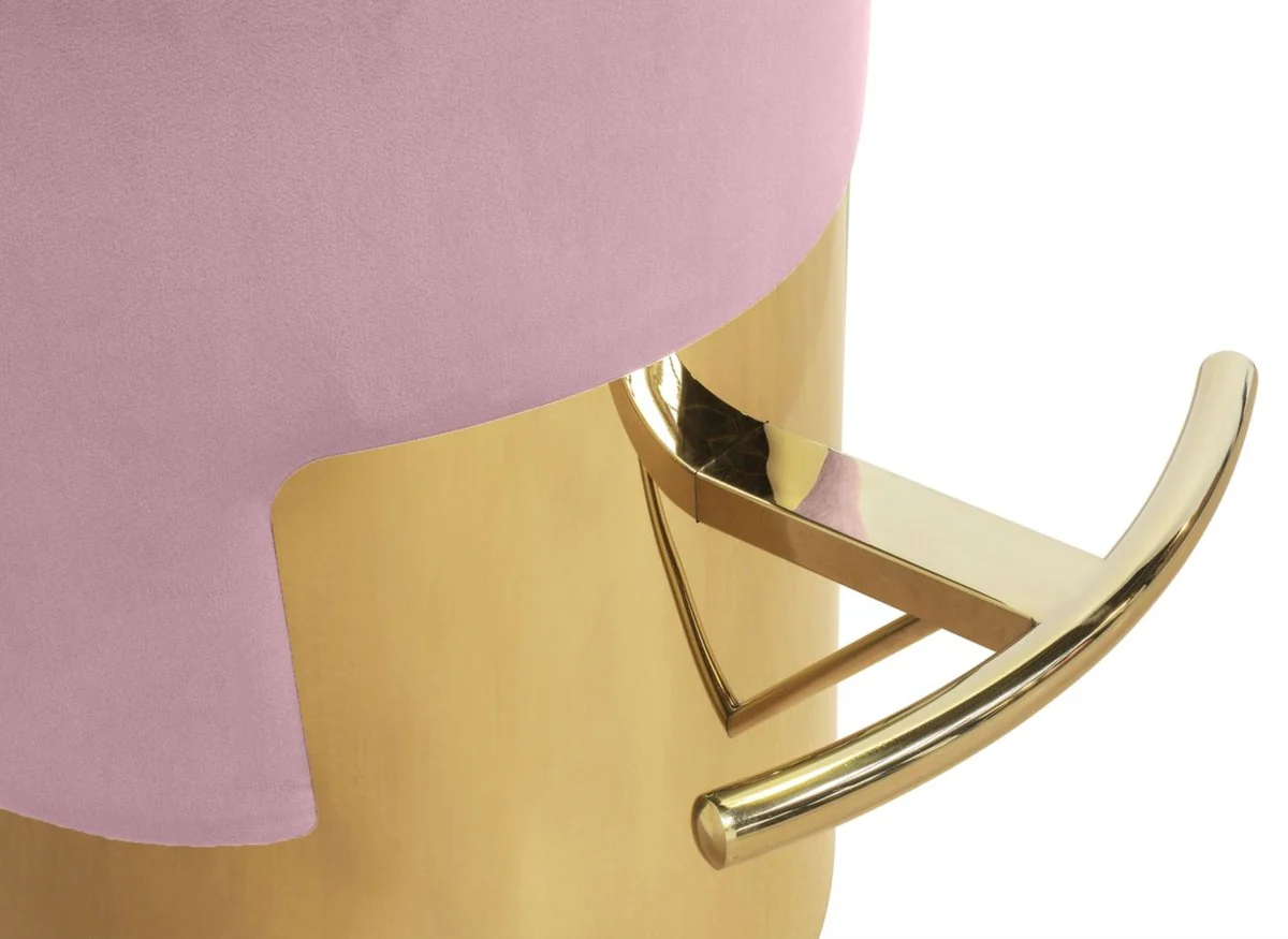 Luxury bar stool pink / gold Ø 46 x H. 76 cm - bar furniture