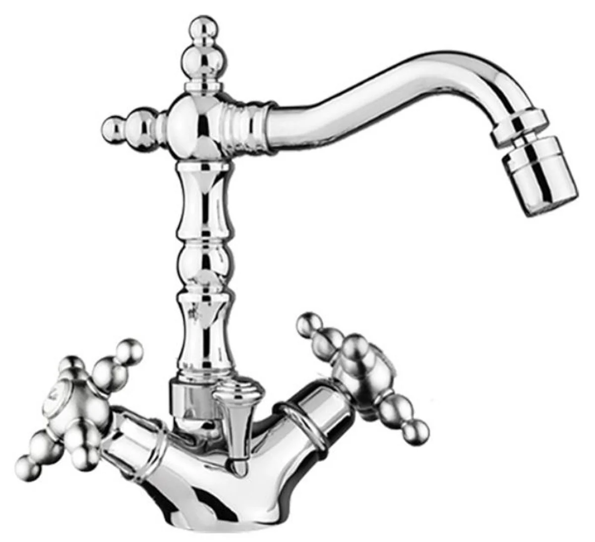 Art Nouveau Retro Washbasin / Sink Mixer Silver H. 21 cm - Nostalgic Bathroom Accessories