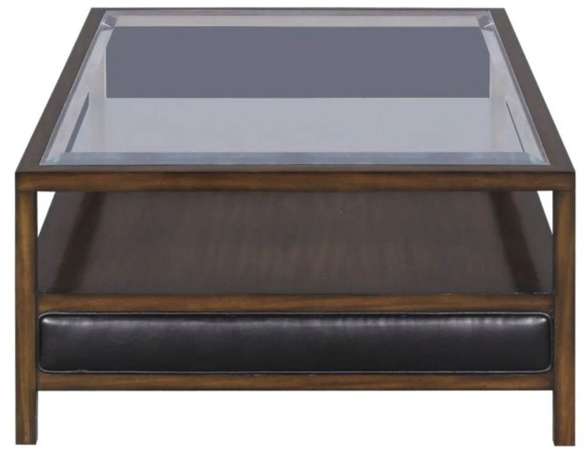 Luxury coffee table brown / black 120 x 80 x H. 41 cm - mahogany living room table with 3 drawers