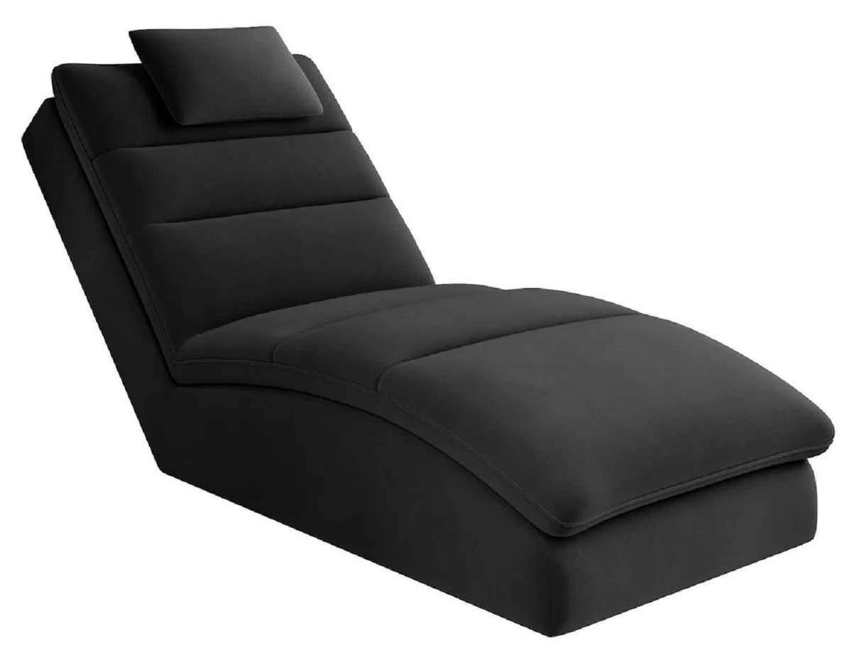 Luxury chaise longue with pillows black 85 x 170 x H. 92 cm - living room lounger - lounger - lounger - living room furniture - luxury furniture