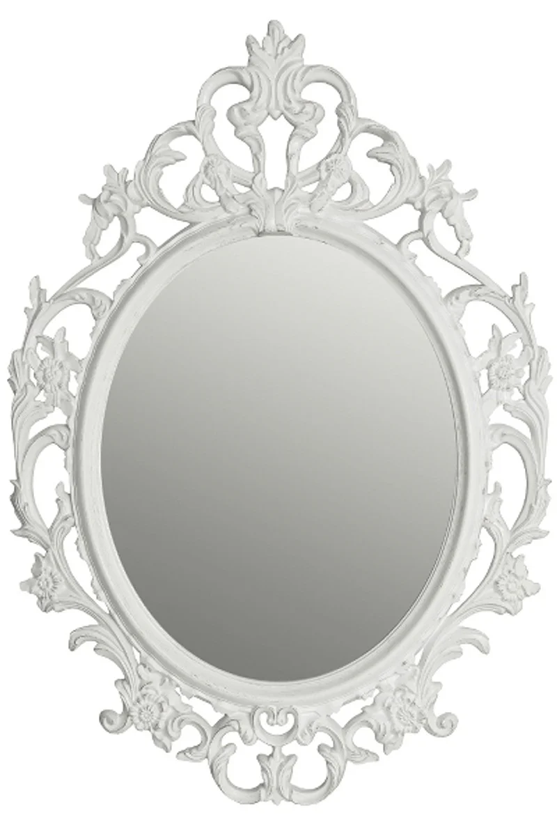 Baroque wall mirror white / gold 58 x H. 84 cm - Baroque style mirror