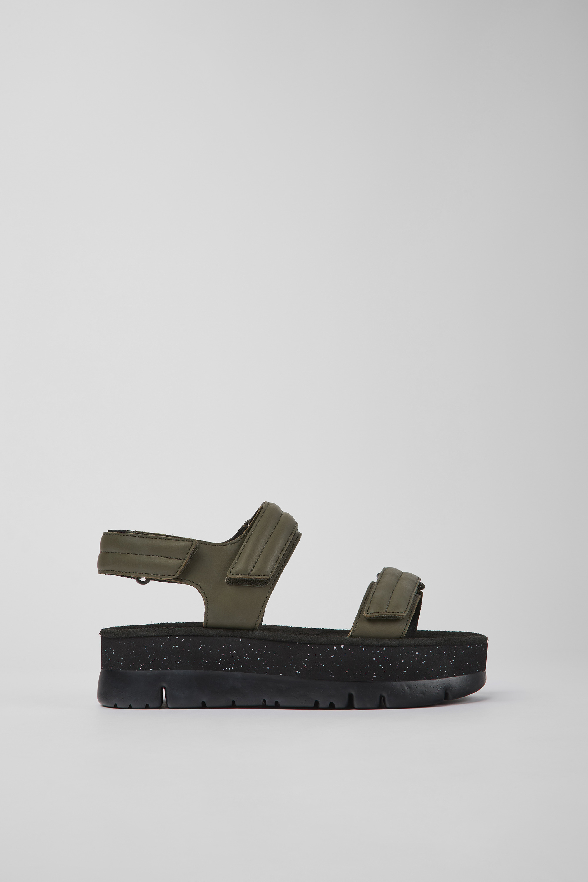 Oruga Up - Grüne Leder Sandalen für Damen