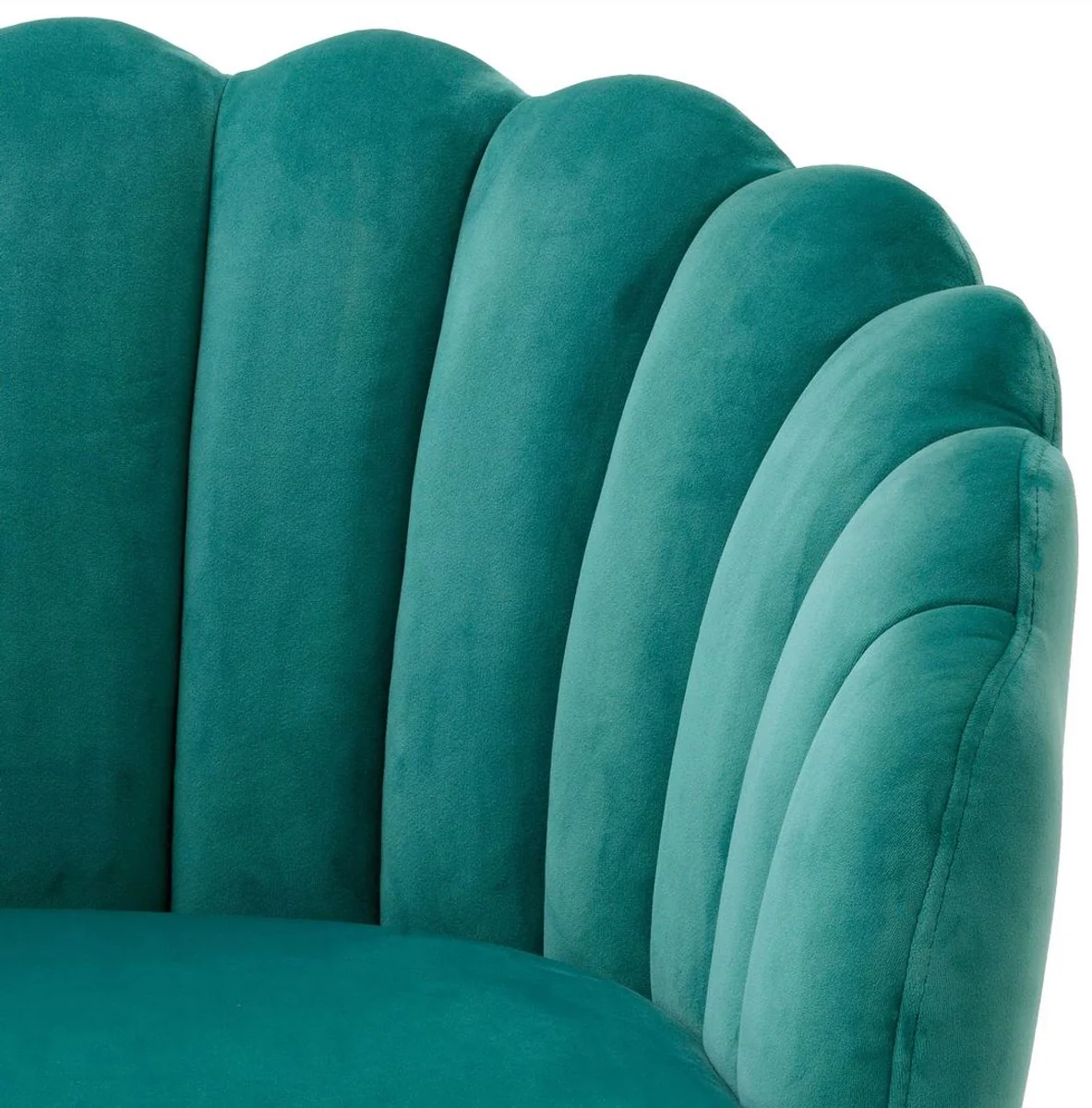Luxury dining room chair turquoise / black 65.5 x 64 x H. 78.5 cm - swivel chair with elegant velvet fabric - dining room furniture - luxury furniture - luxury furnishings - dining room furnishings