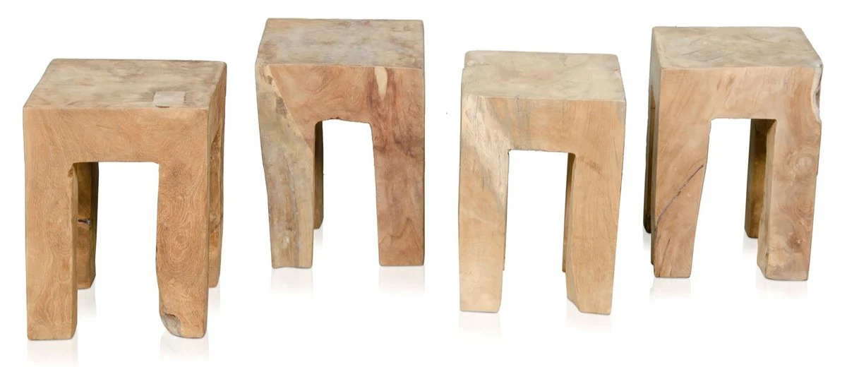Living room side table natural colors 31 x 31 x H. 40 cm - luxury collection