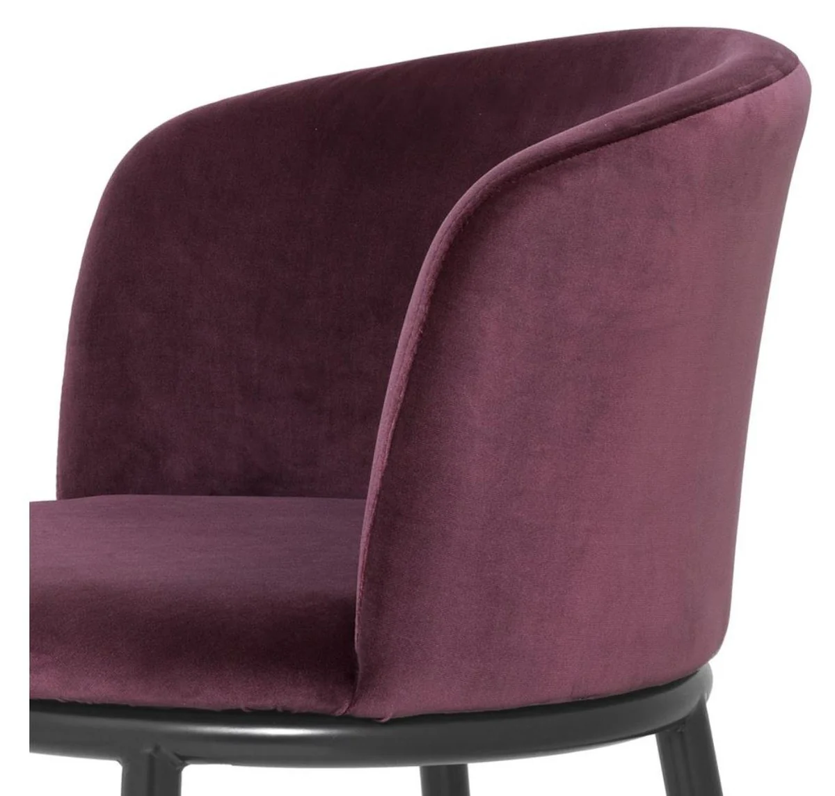 Luxury dining room chair set purple / black 57 x 57 x H. 74 cm - Dining room furniture