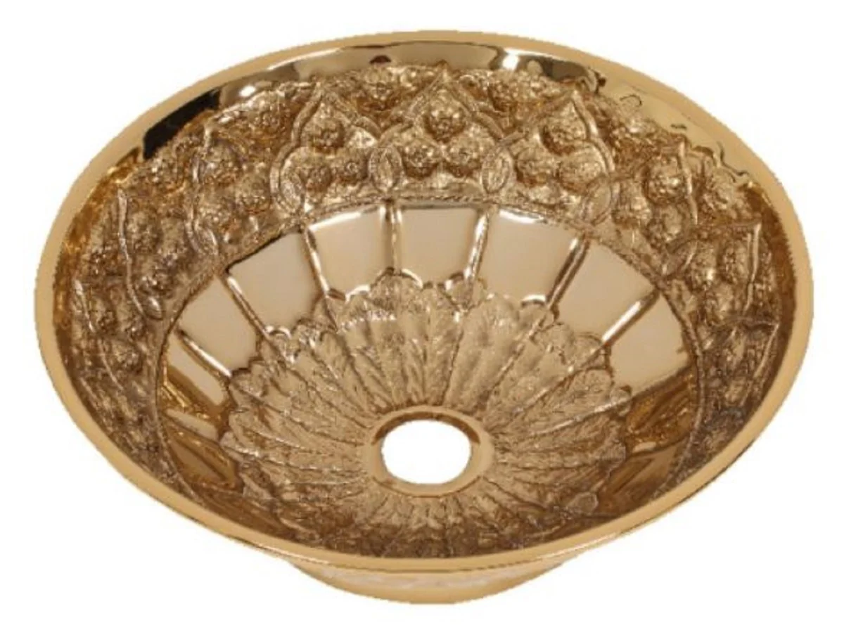 Luxury Art Nouveau washbasin bowl rose gold Ø 41.5 x H. 15.5 cm - Round retro brass washbasin - Bathroom accessories - Luxury Art Nouveau bathroom accessories