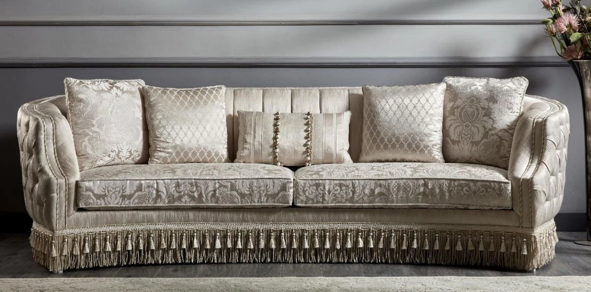 Luxury Baroque Chesterfield Sofa Gold - Magnificent Living Room Sofa - Baroque Style Living Room Furniture - Luxury Furniture in Baroque Style - Baroque Furnishings - Noble & Magnificent