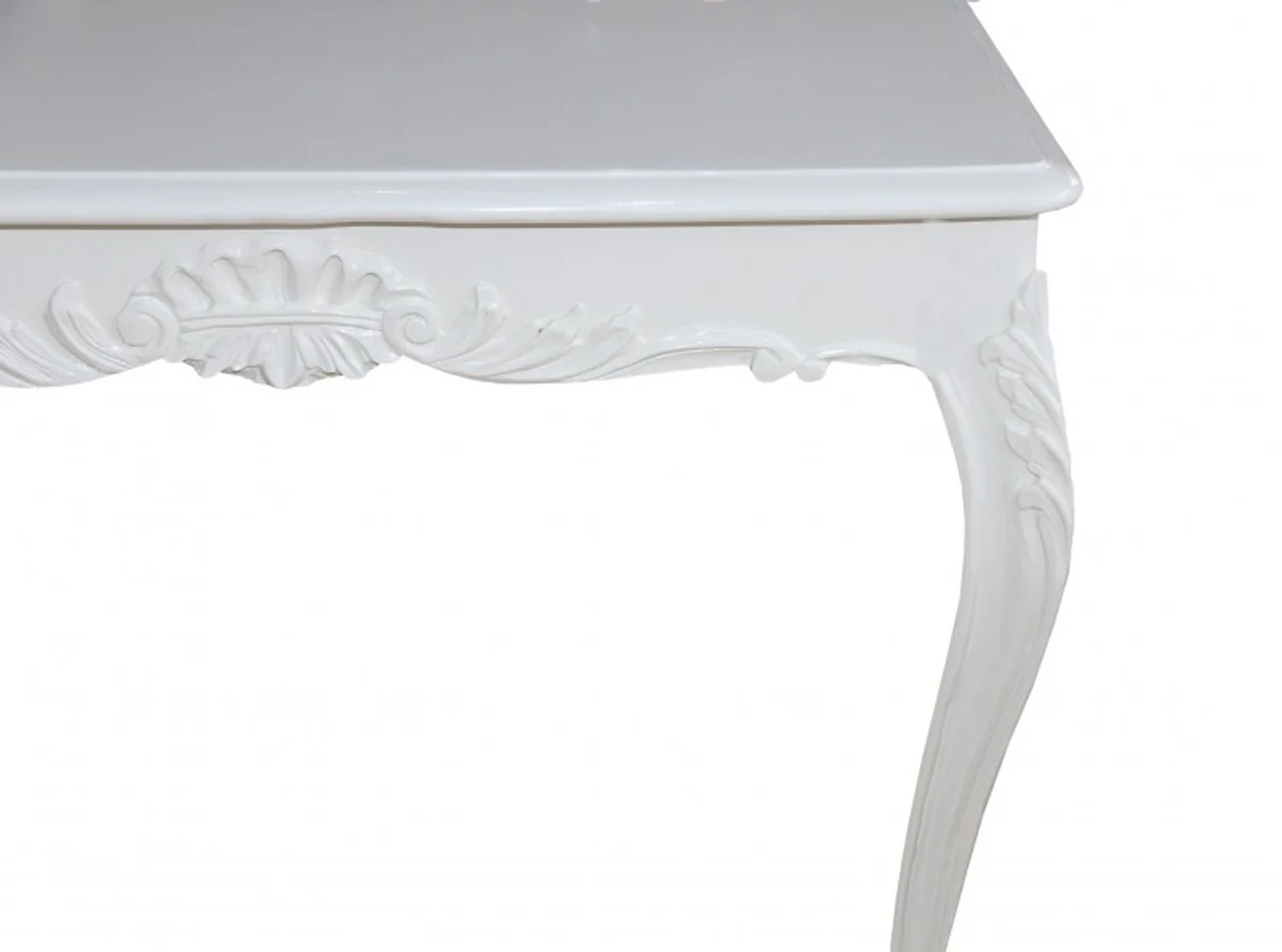 Baroque dining table white 100 cm x 90 cm dining room table