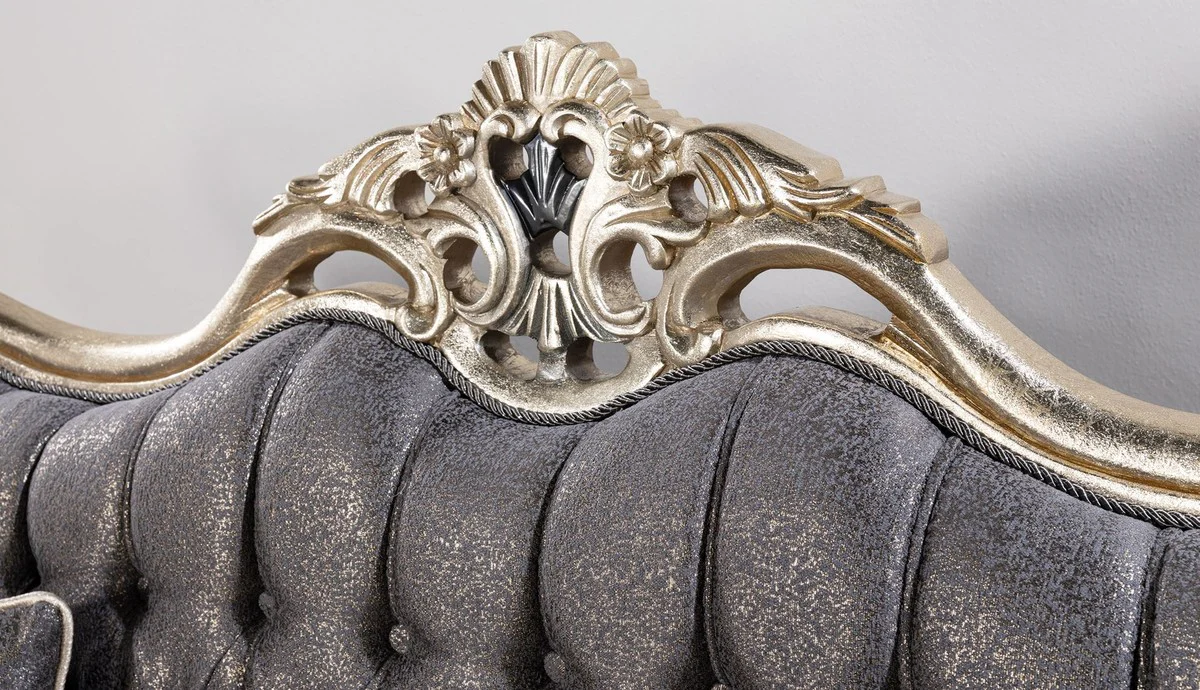 Luxury Baroque Sofa Purple / Antique Gold / Black - Baroque style living room sofa with elegant pattern - Luxury living room furniture in Baroque style - Baroque furniture - Baroque furnishings