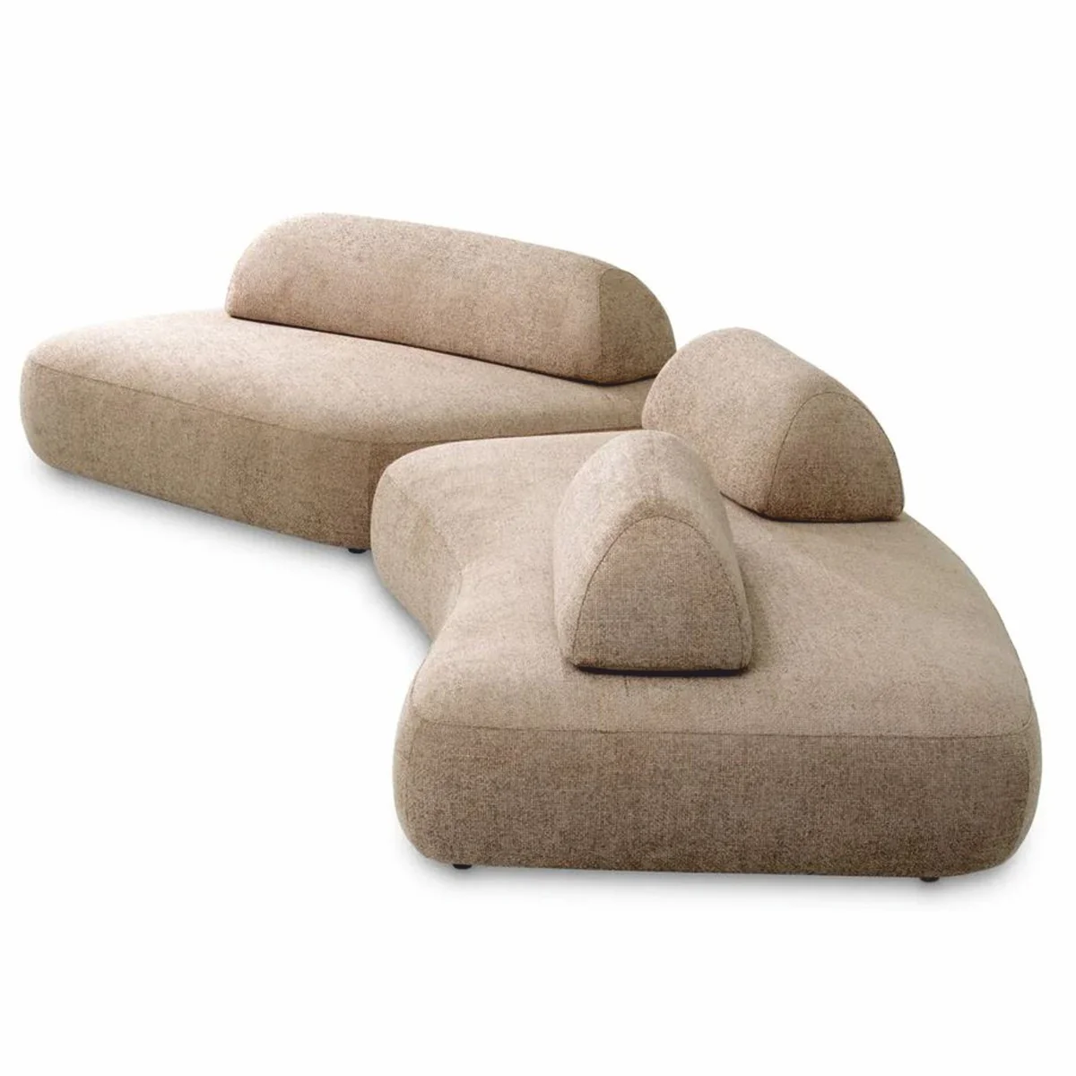 Luxury Sofa Sand Color / Black - Modular 2-Piece Living Room Sofa