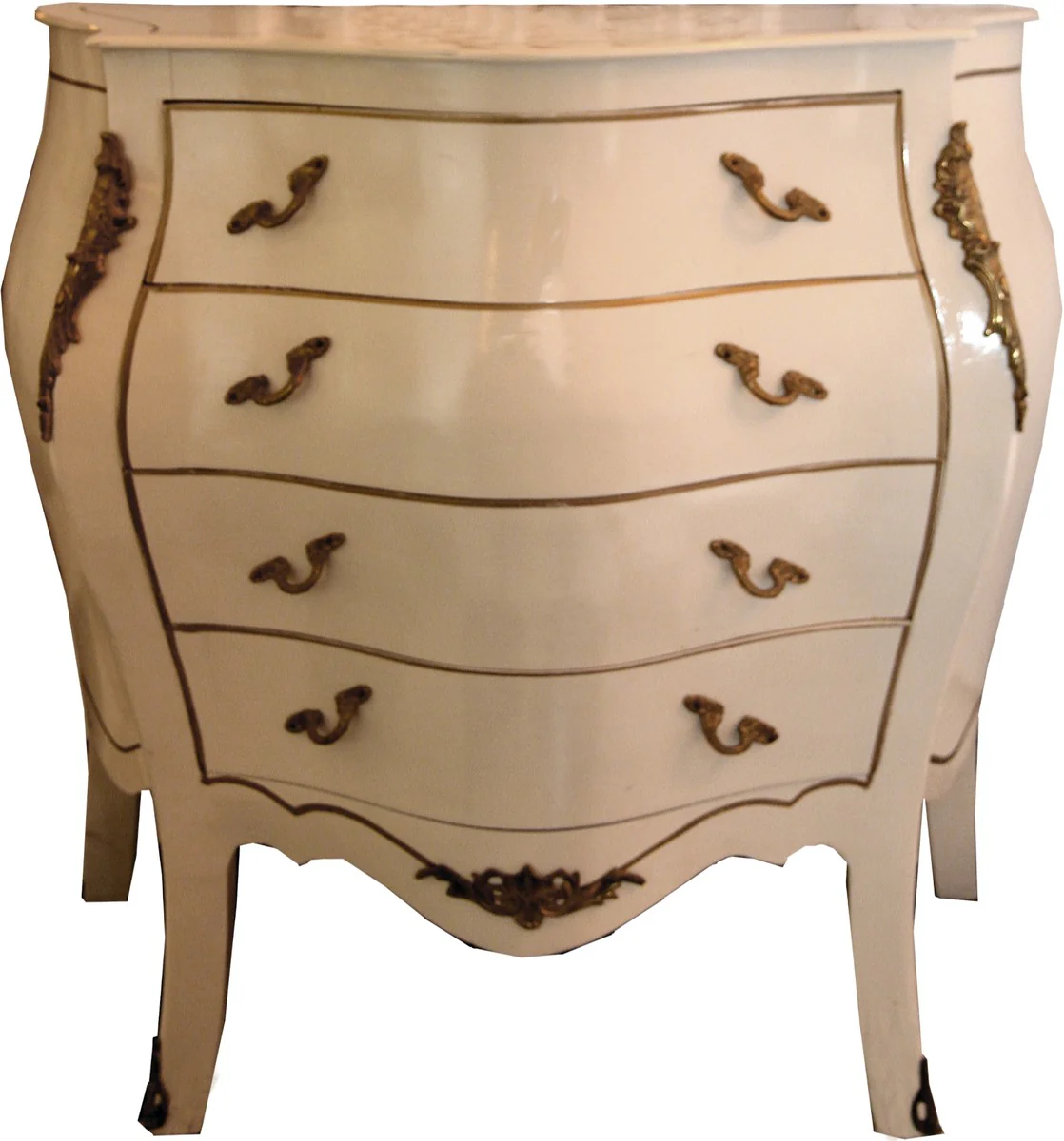 Baroque chest of drawers cream / gold 100 x 50 x H 89 cm - antique style furniture