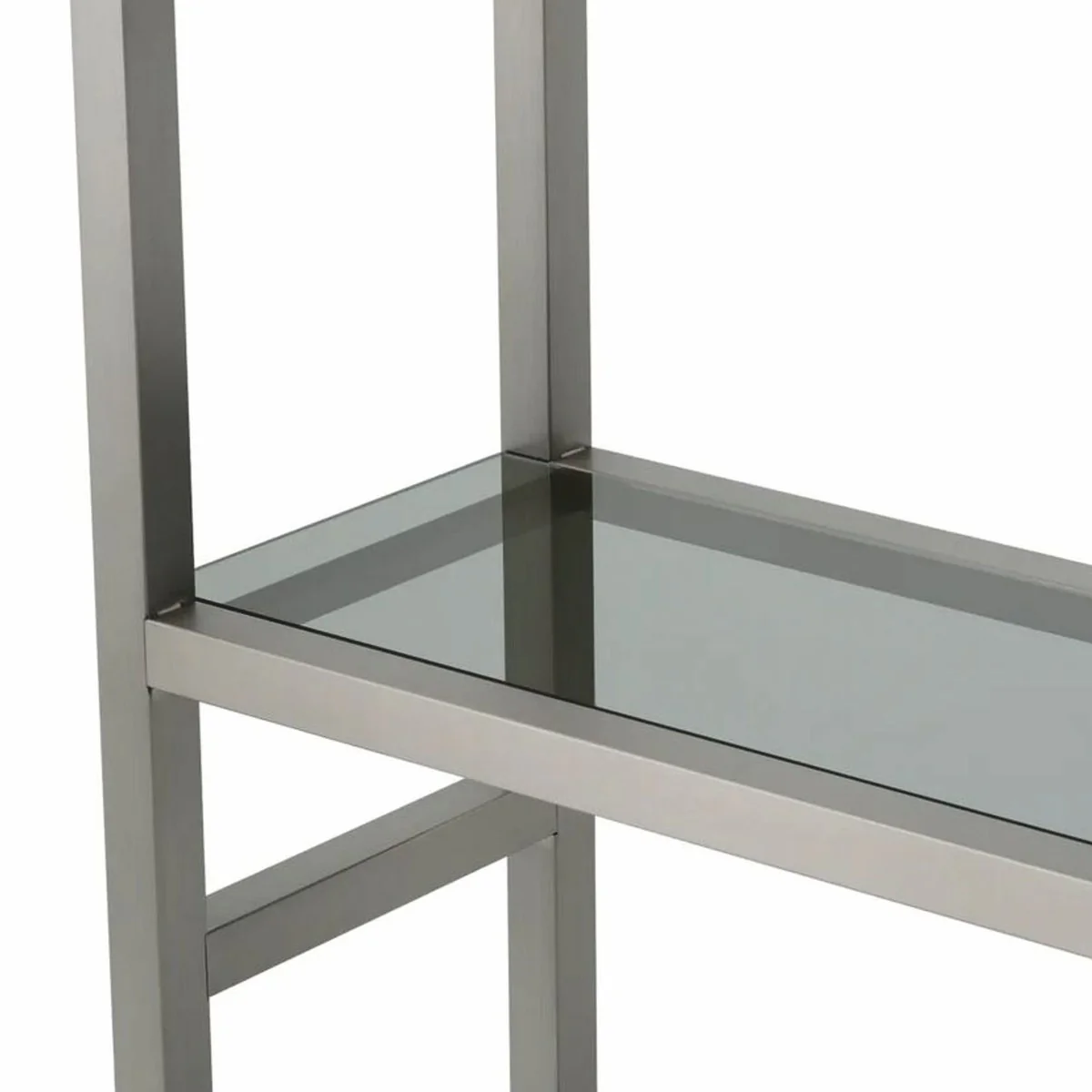 Luxury shelf cabinet with 5 glass shelves silver / black / gray H. 240.5 cm - luxury furniture