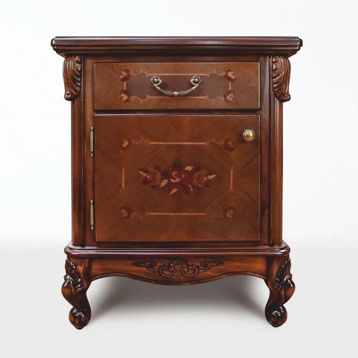 Luxury baroque night dresser dark brown H. 72.5 cm - Baroque furniture