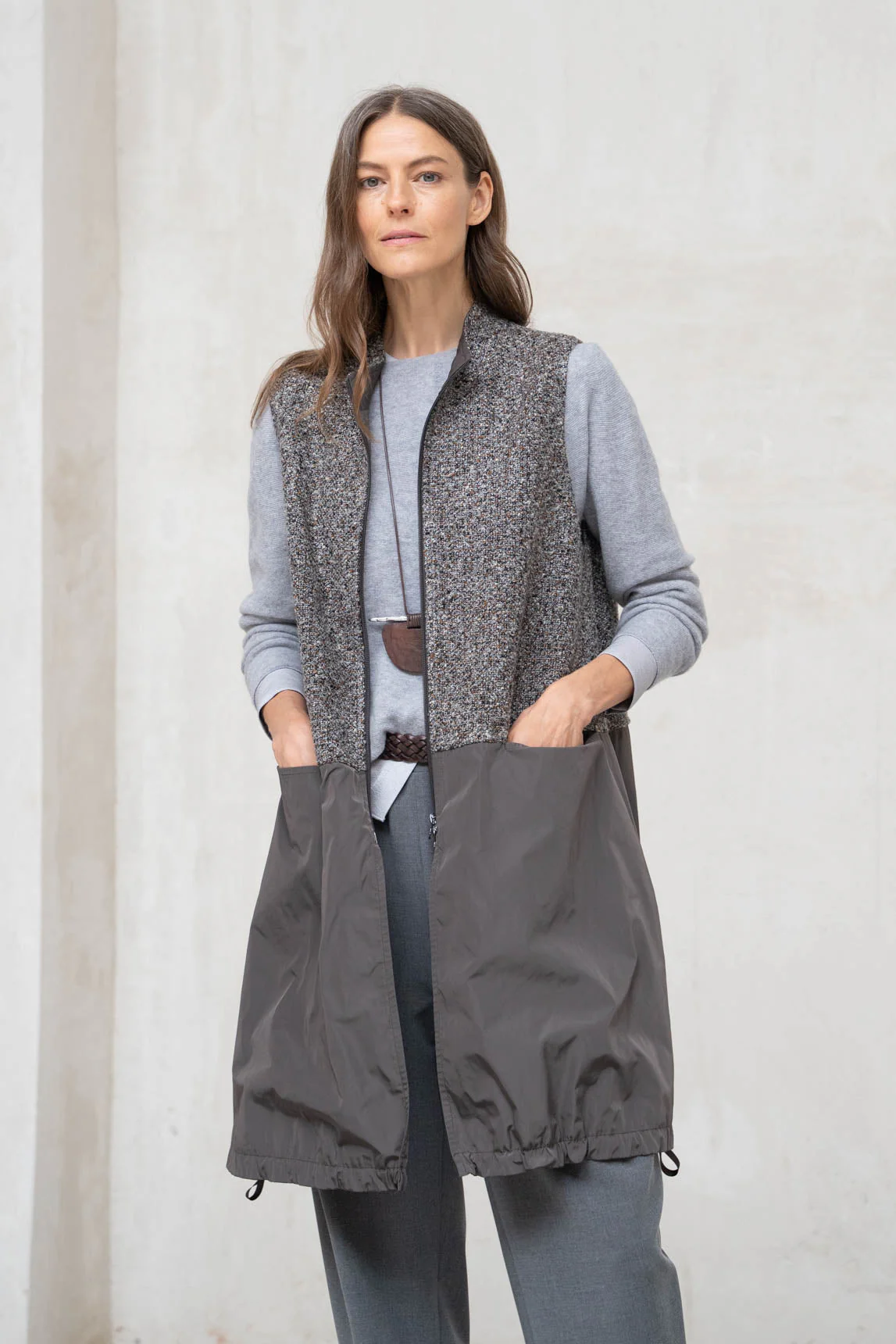 Rivera-Spanien Graue kombinierte Mantova-Weste