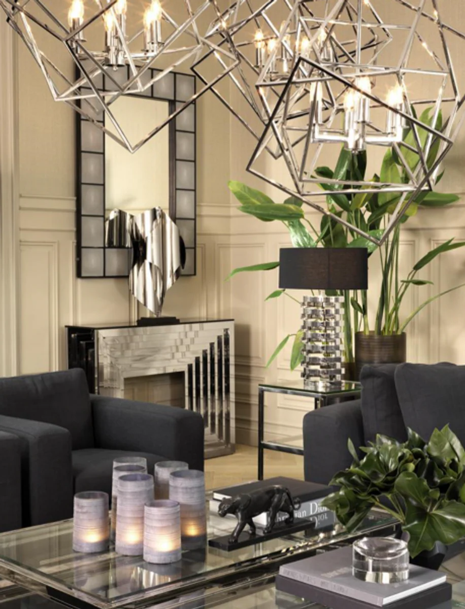 Luxury Art Deco designer side table 45 x 45 x H. 71 cm - designer side table furniture