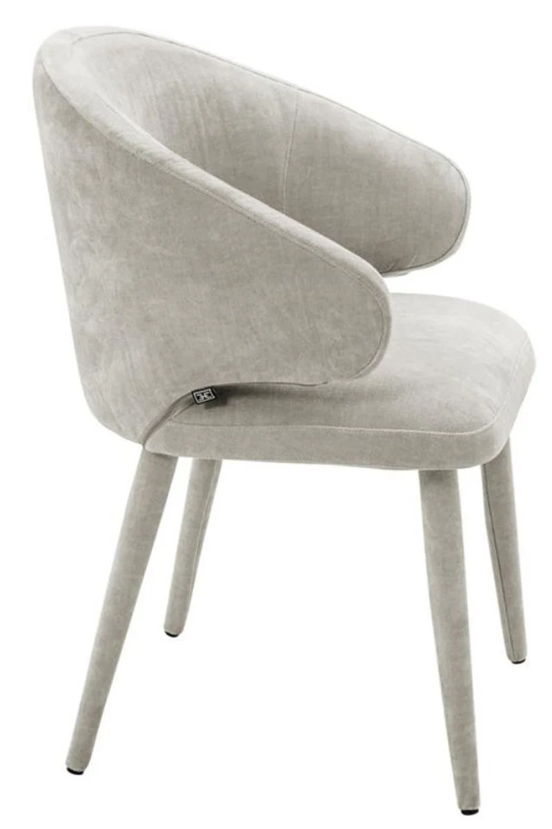 Designer Esszimmerstuhl Sandfarben 62 x 55 x H. 79 cm - Luxus Möbel