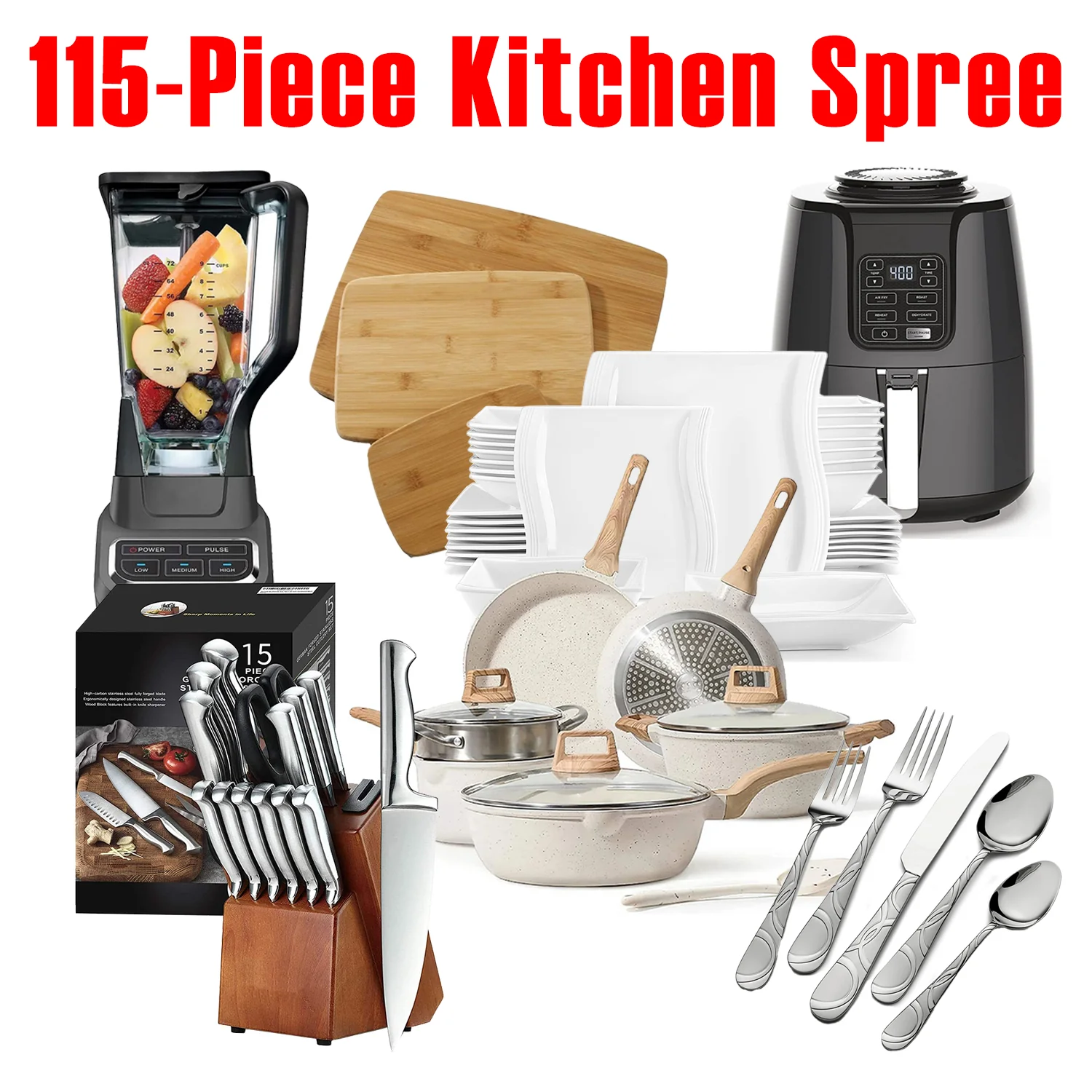 Zeitlich begrenzte Aktion, 115-teiliges Kitchen Spree-Angebot, das alle Bedürfnisse der Küche erfüllt