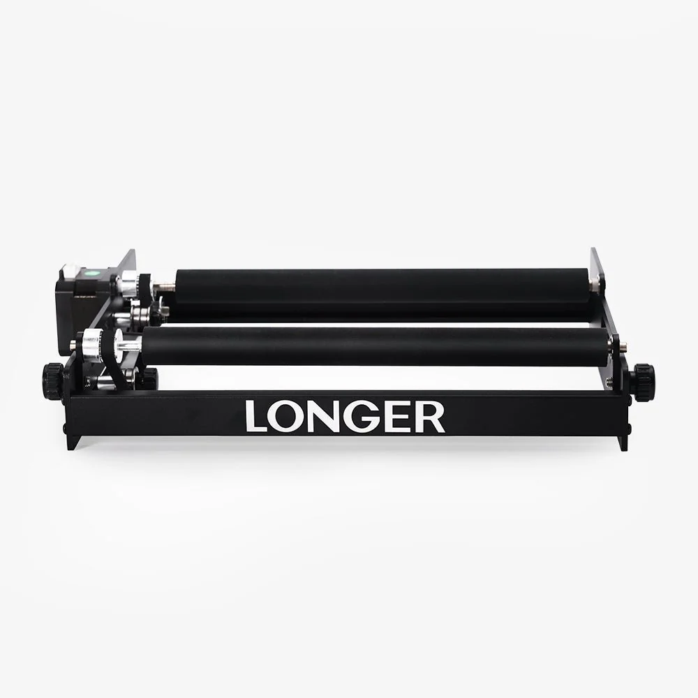 LONGER Laser Engraver Rotary Roller, Y-Axis Rotary Roller 360° Rotation for Laser Engraver Engraving Cylindrical Objects Cups Cans Cups Bottles, Adjustable 6-200mm Diameter