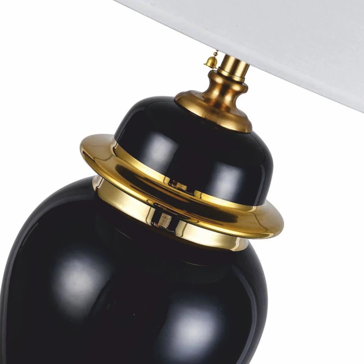 Luxury ceramic table lamp black / gold / white Ø 40 x H. 72 cm